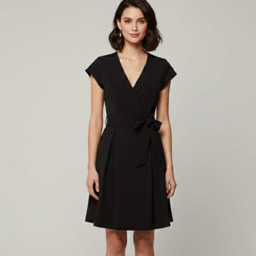 DVF Diane Von Furstenburg Triacetate Mini Cap Sleeve Wrap Dress Size 2